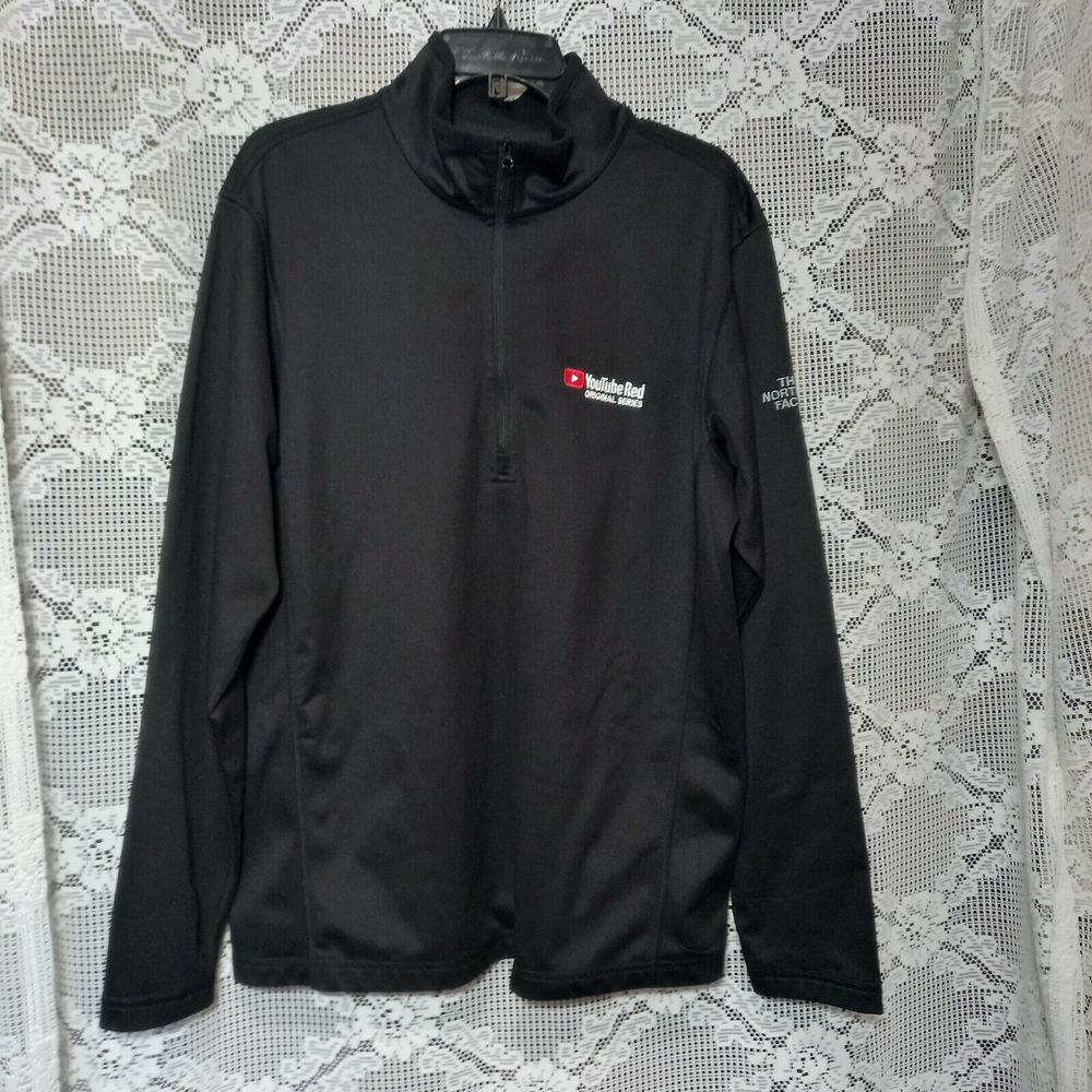The North Face Youtube Red Men's Full Zip Black Collar Jacket Size L